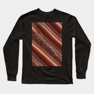 Dark Brown Ornamental Leather Stripes, natural and ecological leather print #70 Long Sleeve T-Shirt